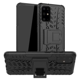 Двупластов гръб със стойка за Samsung Galaxy S20+ - черен