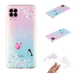 Силиконов гръб за Huawei P40 Lite - сини цветя