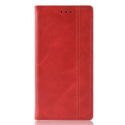 Кожен калъф тип портмоне с магнитна закопчалка за Huawei P40 Lite - червен
