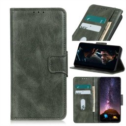 Кожен калъф тип портмоне за Nokia 1.3 - тъмно зелен