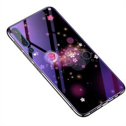 Силиконов кейс със стъклен гръб за Xiaomi Mi 10 - лилави цветя