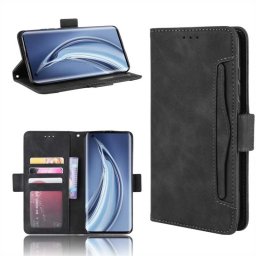 Кожен калъф тип портмоне с магнитна закопчалка за Xiaomi Mi 10 - черен