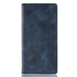 Кожен калъф тип портмоне с магнитно закопчаване за LG K50s - тъмно син