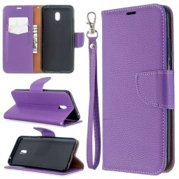 Кожен калъф тип портмоне за Xiaomi Redmi 8A - лилав
