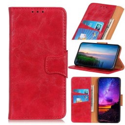Кожен калъф тип портмоне за Huawei Y5p - червен