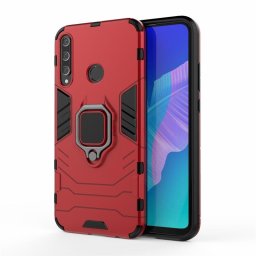 Хибриден гръб със стойка за Huawei P40 Lite E - червен