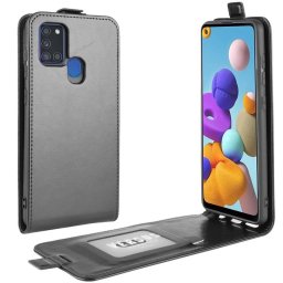 Кожен калъф flip за Samsung Galaxy A21s - черен