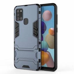 Хибриден гръб със стойка за Samsung Galaxy A21s - стоманено син