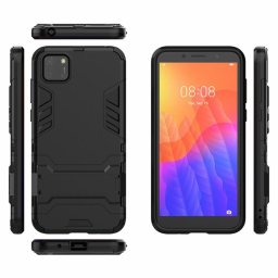 Хибриден гръб със стойка за Huawei Y5p - черен