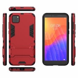 Хибриден гръб със стойка за Huawei Y5p - червен