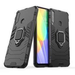 Хибриден гръб със стойка за Huawei Y6p - черен
