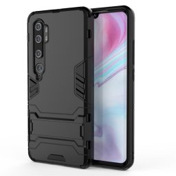 Хибриден гръб със стойка за Xiaomi Mi Note 10 - черен