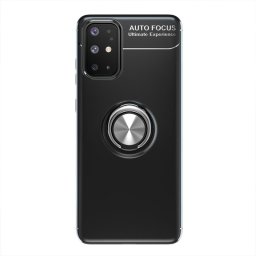 Силиконов гръб със стойка тип пръстен за Samsung Galaxy A31 - черен