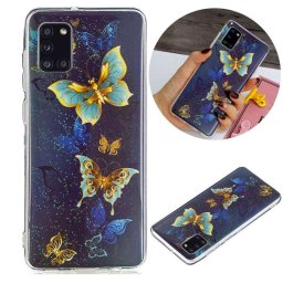 Силиконов гръб за Samsung Galaxy A31 - зелени пеперуди