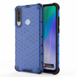 Хибриден гръб с ромбоидна шарка за Huawei Y6p - син