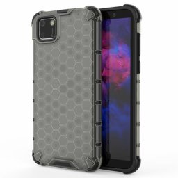 Хибриден гръб с ромбоидна шарка за Huawei Y5p - черен