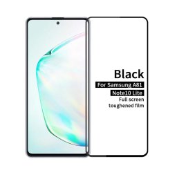 Удароустойчив стъклен протектор покриващ целия екран марка MOFI за Samsung Galaxy Note 10 Lite - цвят черен