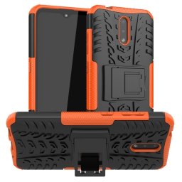 Двупластов гръб със стойка за Nokia 2.3 - оранжев
