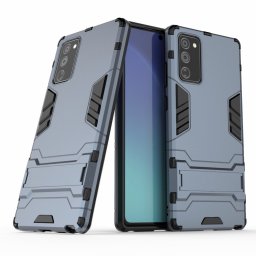 Хибриден гръб със стойка за Samsung Galaxy Note 20 - стоманено син