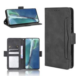 Кожен калъф тип портмоне с магнитно закопчаване за Samsung Galaxy Note 20 - черен
