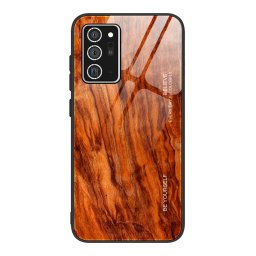 Силиконов кейс със стъклен гръб за Samsung Galaxy Note 20 - дървена шарка