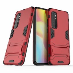 Хибриден гръб със стойка за Xiaomi Mi Note 10 Lite - червен