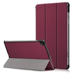 Кожен калъф със сгъващ се капак за Samsung Galaxy Tab S6 Lite - винено червен