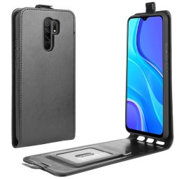Кожен калъф flip за Xiaomi Redmi 9 - черен