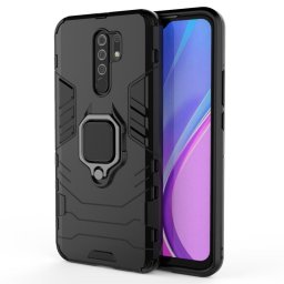 Хибриден гръб със стойка за Xiaomi Redmi 9 - черен