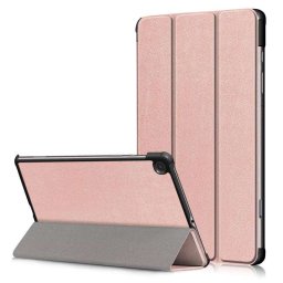 Кожен калъф със сгъващ се капак за Samsung Galaxy Tab S6 Lite - розово злато