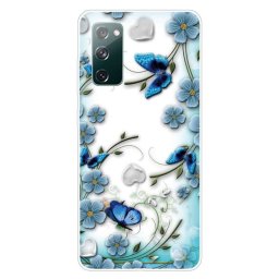 Силиконов гръб за Samsung Galaxy S20 FE - сини цветя