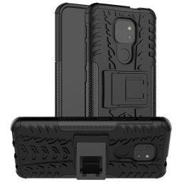 Двупластов гръб със стойка за Motorola Moto G9 Play - черен
