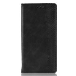 Кожен калъф тип портмоне с магнитно закопчаване за Huawei P Smart 2021 - черен