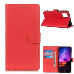 Кожен калъф тип портмоне за Xiaomi Mi 10T 5G/10T Pro 5G - червен