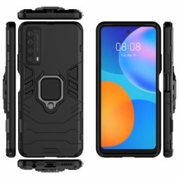 Хибриден гръб със стойка за Huawei P Smart 2021 - черен