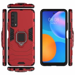 Хибриден гръб със стойка за Huawei P Smart 2021 - червен