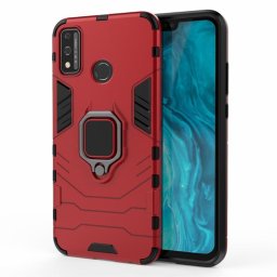 Хибриден гръб със стойка за Honor 9X Lite - червен