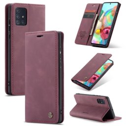 Калъф страничен flip марка CASEME за Samsung Galaxy A71 – винено червен