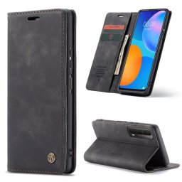 Калъф страничен flip марка CASEME за Huawei P Smart 2021 – черен