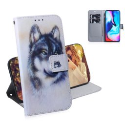 Калъф тип портмоне за Motorola Moto G9 Play - вълк