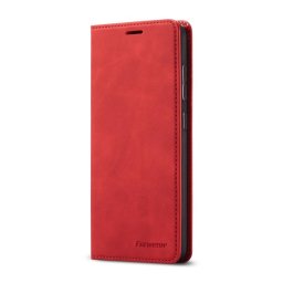 Кожен калъф страничен flip марка FORWENW за Samsung Galaxy A71 – червен