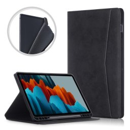 Кожен калъф за Samsung Galaxy Tab S7/S8 - черен