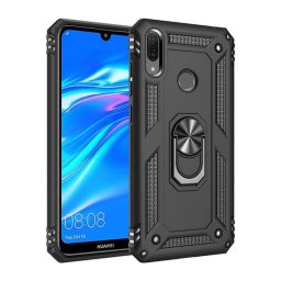 Хибриден гръб със стойка за Huawei Y7 2019 - черен