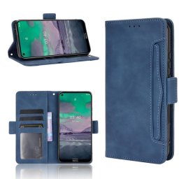 Кожен калъф тип портмоне с магнитно закопчаване за Nokia 3.4 - тъмно син