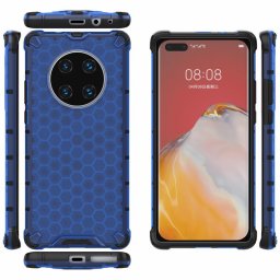 Хибриден гръб с ромбоидна шарка за Huawei Mate 40 Pro - син
