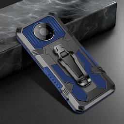 Хибриден гръб със стойка и щипка за колан за Huawei Mate 40 Pro - тъмно син