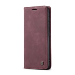 Калъф страничен flip марка CASEME за Samsung Galaxy S21+ – винено червен