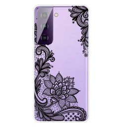 Силиконов гръб за Samsung Galaxy S21+ - черни шарки