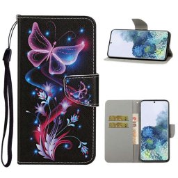 Калъф тип портмоне за Samsung Galaxy S21+ - шарени пеперуди