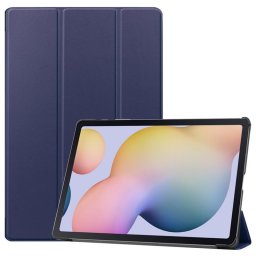 Кожен калъф със сгъващ се капак за Samsung Galaxy Tab S7 FE/S7+/S8+ 12.4 - тъмно син